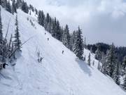 Steiles Gelände an der Sesselbahn Great Western Express