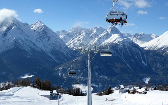 Größter Höhenunterschied in der Ferienregion Engadin Samnaun Val Müstair – Skigebiet Scuol – Motta Naluns