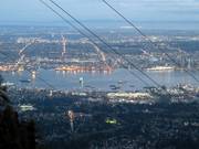 Blick auf Vancouver bei der Talfahrt mit der Seilbahn