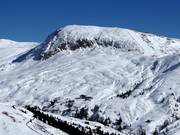 Blick auf die schwere Piste Mittager I