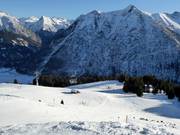 Start der Pisten an der Bergstation Jöchelspitzbahn