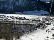 Schoppernau mit Talstation der Gondelbahn und Ahornlift