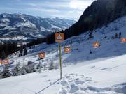 Absperrung im Skigebiet