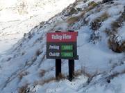 Informationen bei der Anreise ins Skigebiet Cardrona