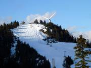 Blick auf die Abfahrt Peak