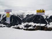 Pistenausschilderung im Skigebiet Rinerhorn