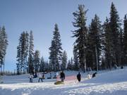 Familien sind im Skigebiet Soda Springs willkommen