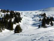 Spuren im Tiefschnee am Gamserrugg