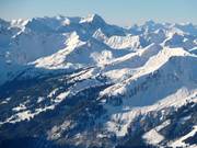 Blick vom Nebelhorn auf das Skigebiet Fellhorn-Kanzelwand
