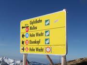 Pistenausschilderung im Skigebiet Damüls-Mellau