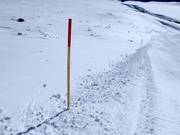 Pistenmarkierungen im Skigebiet Weißsee Gletscherwelt
