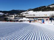 Sehr gute Pistenpräparierung im Kinderland