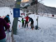 Engagiertes Personal an den Anfängerliften