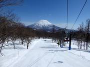 Leichte Anfängerpiste im Niseko Village