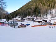 Blick auf die Hotels in Pampeago