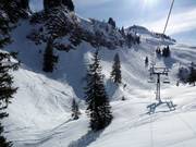 Freier Skiraum unterhalb des Spirstocks