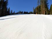Schwere Geolsabfahrt zur Talstation der Panoramabahn Geols