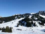 Blick über das Skigebiet Mellau