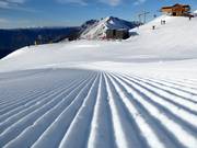 Perfekt präparierte Piste im Skigebiet Treble Cone