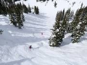 Steile Piste an der Sesselbahn Supreme