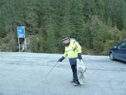 Reinigungspersonal an der Talstation