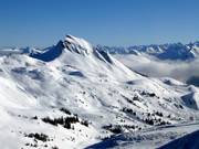 Blick auf die Pisten am Fuße der Damülser Mittagsspitze