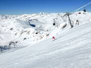 Piste am Gletscher Jet mit dem Großglockner im Hintergrund (höchster Berg Österreichs)