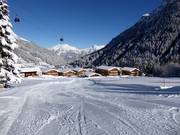 Die Piste führt direkt zum Landal Hochmontafon
