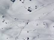 Blick auf die Piste am Plan du Fou