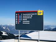 Pistenausschilderung im Skigebiet Spieljoch