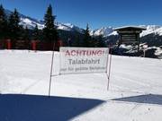 Hinweis für die Talabfahrt