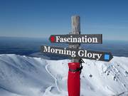 Pistenausschilderung im Skigebiet Mt. Hutt