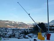 Lanzenbeschneiung an der Talabfahrt