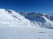 Blick über das Skigebiet La Rosière