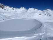 Beschneiungsteich in Corviglia