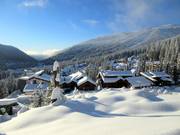 Blockhütten an den Pisten