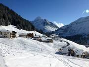 Blick auf die Unterkünfte in Damüls