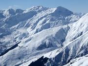 Blick von Disentis auf den Skigebietsteil Sedrun