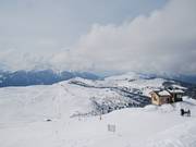 Blick von der Bergstation Douce über La Légette zum Mont Bisanne