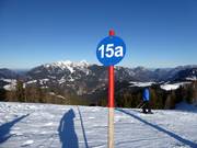 Pistenmarkierung im Skigebiet Loferer Alm