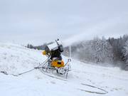 Schneekanone im Skigebiet Talma