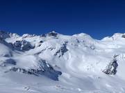 Blick über die Freeridehänge im Skigebiet Weißsee Gletscherwelt