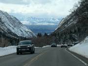 Little Cottonwood Canyon mit der Region Salt Lake City im Hintergrund