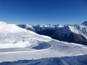 Breite und leichte Abfahrt Gargellner Köpfe