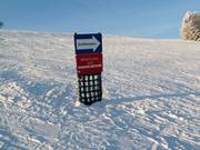 Hinweisschild auf der Piste