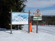 Pistenplan und Pistenausschilderung im Skigebiet Kläppen