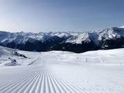 Perfekt präparierte Piste im Skigebiet Madrisa