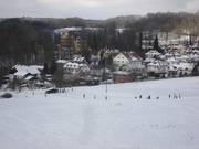 Blick auf die Piste und Leutstetten