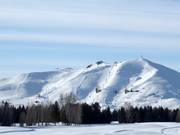 Blick auf das Skigebiet Dollar Mountain in Sun Valley
