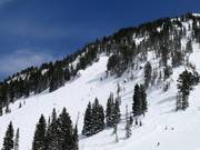 Steiles Gelände ausgehend von der High Traverse